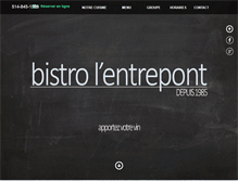 Tablet Screenshot of bistroentrepont.com